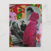 1939 Damesmodel in Pyjama Mixed Media Collage Briefkaart (Voorkant)