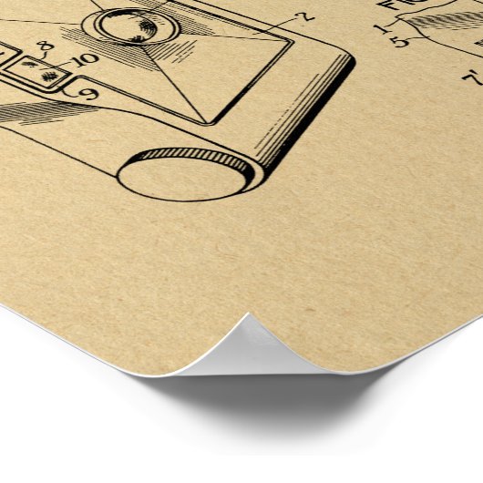 1939 Folding Camera Patent Art Drawing Print (Hoek)