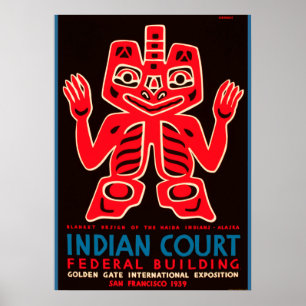 1939 Golden Gate World Expo Indian Court en kopie Poster