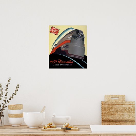 1939 HIAWATHA GESTROOMLIJNDE TREIN POSTER (Keuken)