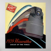 1939 HIAWATHA GESTROOMLIJNDE TREIN POSTER (Voorkant)