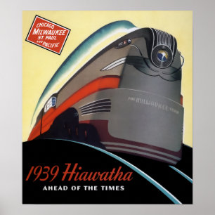 1939 HIAWATHA GESTROOMLIJNDE TREIN POSTER