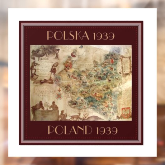 1939 KAART VAN POLEN RAAMSTICKER (Vel 2)