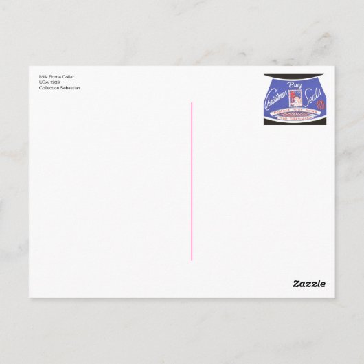 1939 kerstzegels Melkflesmantel Briefkaart (Achterkant)