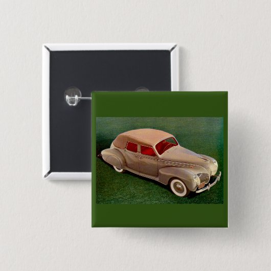 1939 Lincoln Zephyr Vierkante Button 5,1 Cm (Voorkant /achterkant)