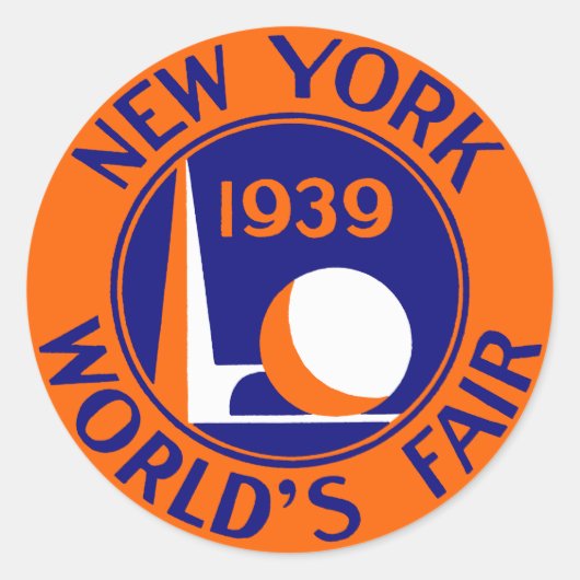 1939 New York World's Fair Ronde Sticker (Voorkant)
