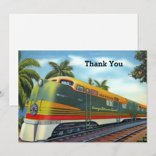  1939 Oranje Blossom Special Florida Train Bedankkaart (Voorkant / Achterkant)