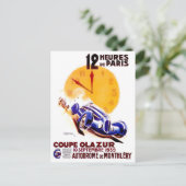 1939 Parijs 12-uurs races Briefkaart (Staand voorkant)