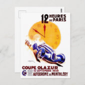1939 Parijs 12-uurs races Briefkaart (Voorkant / Achterkant)