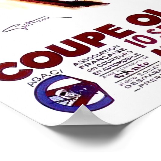 1939 Parijs 12-uurs  races Poster (Hoek)