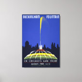  1939 Poster, Chicago's Buckingham Fountain Canvas Afdruk (Voorkant)