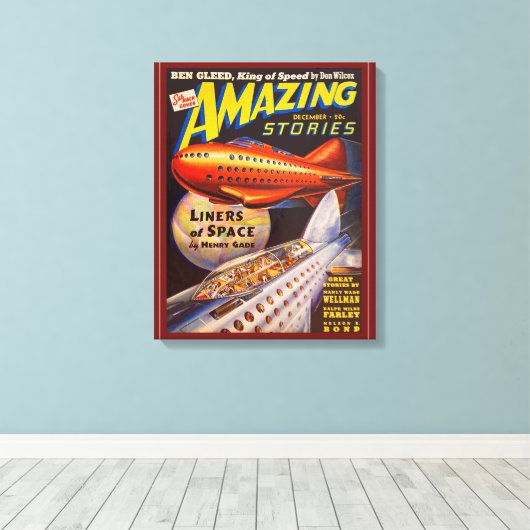 1939 PULP TIJDSCHRIFT CANVAS AFDRUK (Insitu (Houten vloer))