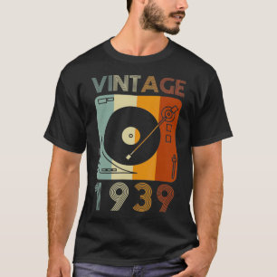  1939 Retro Record Player Verjaardag Vinyl T-shirt