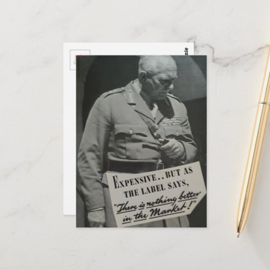 1939 Vintage Dure Man Collage Briefkaart (Voorkant / Achterkant in situ)