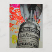 1939 Whisky Gebotteld in Bond Mixed Media Collage Briefkaart (Voorkant)
