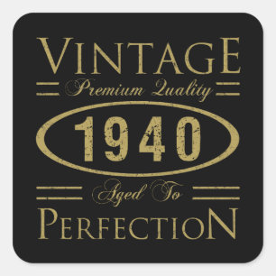 1940 - 80e verjaardag - Premium - kwaliteit Vierkante Sticker