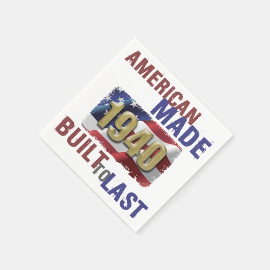 1940 Amerikaanse Made 80th Birthday Servet (Hoek)