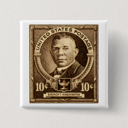 1940 Booker T. Washington Stamp Vierkante Button 5,1 Cm (Voorkant)