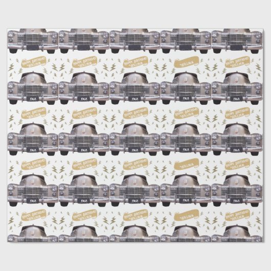 1940 Cadillac Verjaardag Milestone gepersonaliseer Cadeaupapier (Vlak)