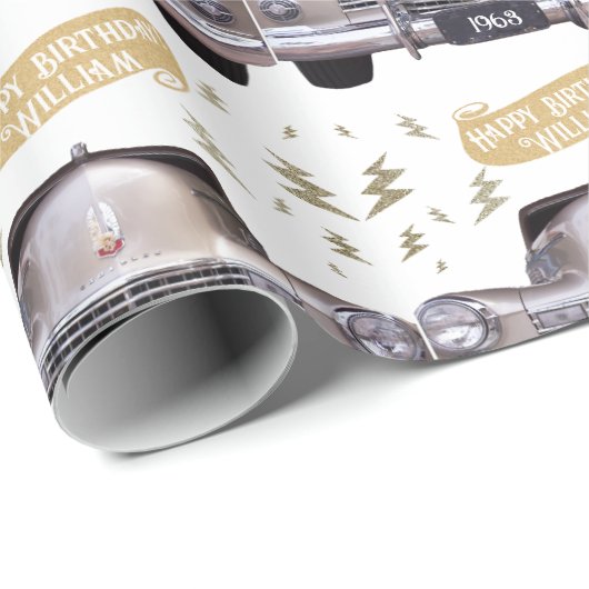 1940 Cadillac Verjaardag Milestone gepersonaliseer Cadeaupapier (Rol Hoek)