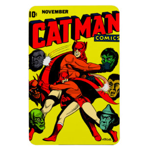 1940 CAT-MAN Comics Flexible Magnet Magneet