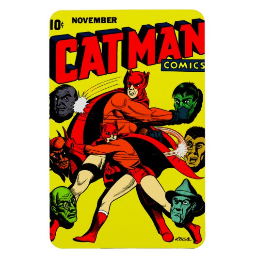 1940 CAT-MAN Comics Flexible Magnet Magneet (Verticaal)