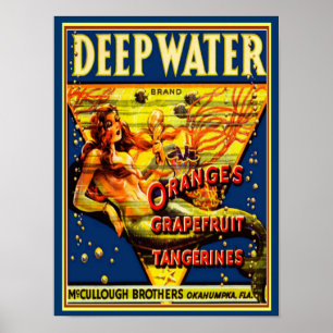 1940 "Deep Water" Fruit AD -12 x 16 Poster