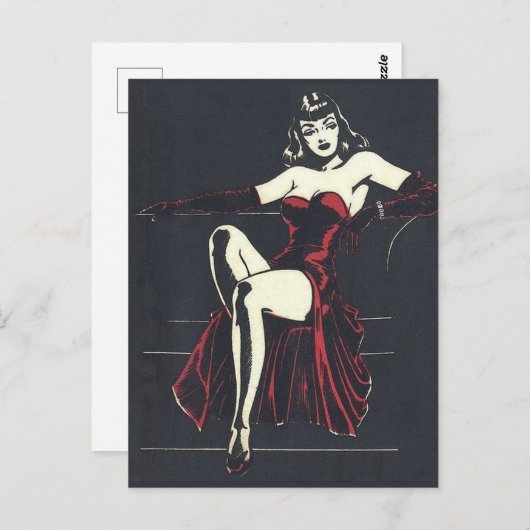 1940 Femme Fatale Briefkaart (Voorkant / Achterkant)