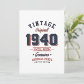  1940 Geboren in 1940 Retro Birthday Gift Kaart (Staand voorkant)