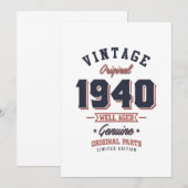  1940 Geboren in 1940 Retro Birthday Gift Kaart (Voorkant / Achterkant)