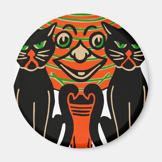 1940  Halloween zwarte kat Magneet (Voorkant)