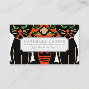 1940 Halloween zwarte kat Visitekaartje