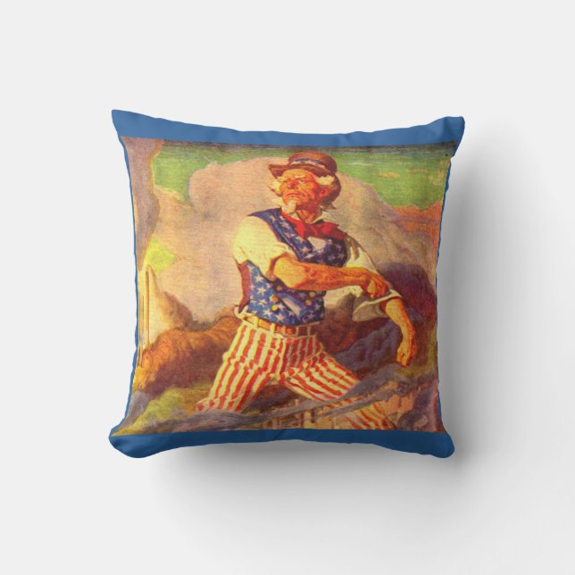 1940 heldhaftige oom Sam rolt zijn sleeve op Kussen (Voorkant)