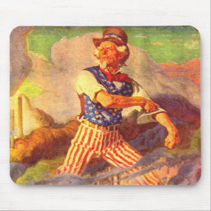 1940 heldhaftige oom Sam rolt zijn sleeve op Muismat