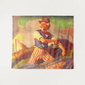 1940 heldhaftige oom Sam rolt zijn sleeve op Wandkleed (Voorkant (horizontaal))