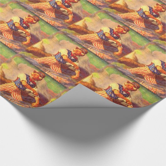 1940 heldhaftige oom Sam rolt zijn sleeves op Cadeaupapier (Hoek)