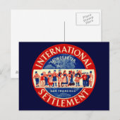 1940 Internationale nederzetting San Francisco Briefkaart (Voorkant / Achterkant)