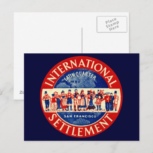 1940 Internationale nederzetting San Francisco Briefkaart (Voorkant / Achterkant)