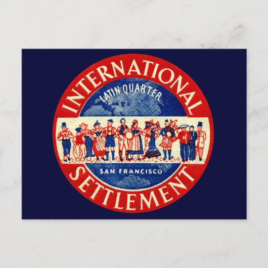 1940 Internationale nederzetting San Francisco Briefkaart (Voorkant)