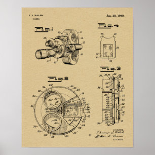 1940  kunsttekenafdrukken voor camera's poster