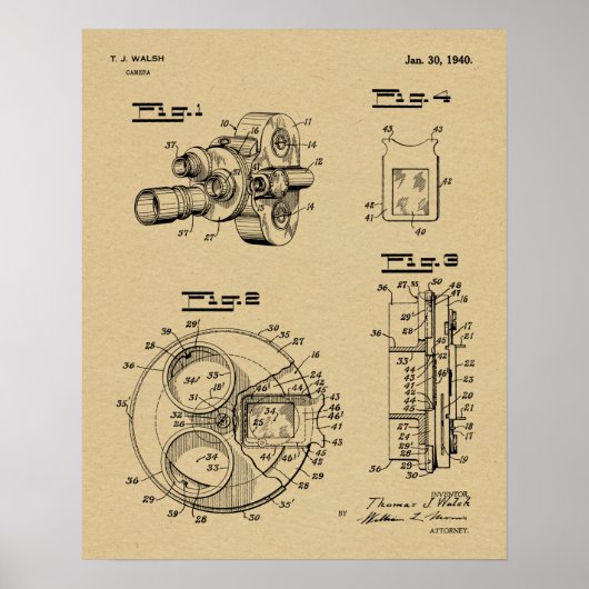 1940  kunsttekenafdrukken voor camera's poster (Voorkant)