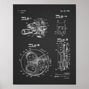 1940 kunsttekenafdrukken voor camera's poster