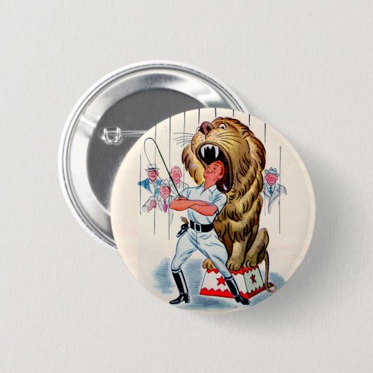 1940 leeuwentemmer en leeuw ronde button 5,7 cm (Voorkant /achterkant)