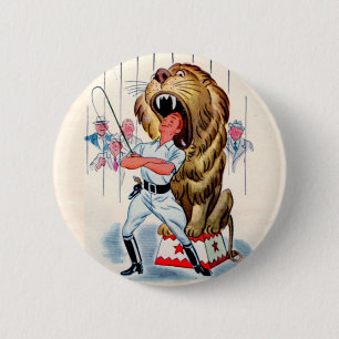 1940 leeuwentemmer en leeuw ronde button 5,7 cm