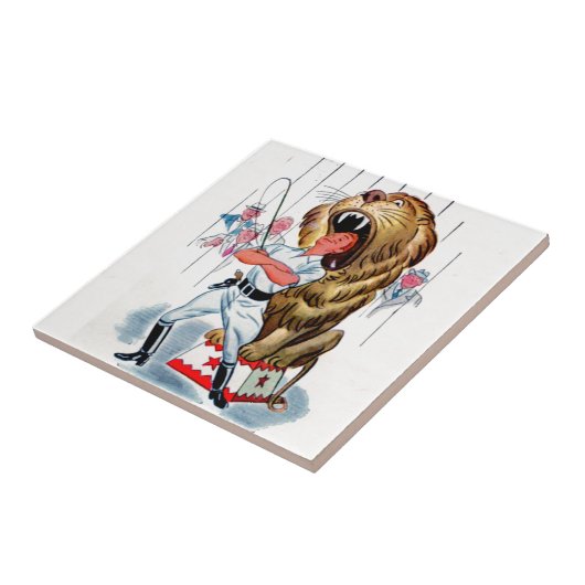 1940 leeuwentemmer en leeuw tegeltje (Zijkant)