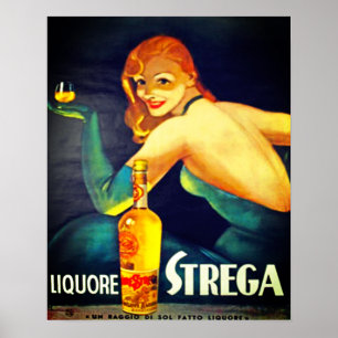 1940 Liquore Strega Advertentie Poster