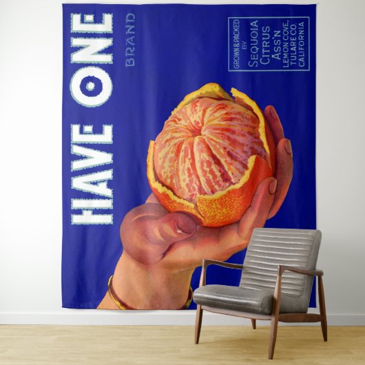 1940 met één oranje kratelafdruk wandkleed (In situ)