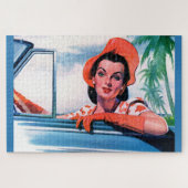 1940 mooie vrouw in de auto legpuzzel (Horizontaal)