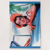 1940 mooie vrouw in de auto legpuzzel (Verticaal)