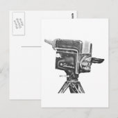 1940 of 1950 Broadcast Studio TV Camera Briefkaart (Voorkant / Achterkant)